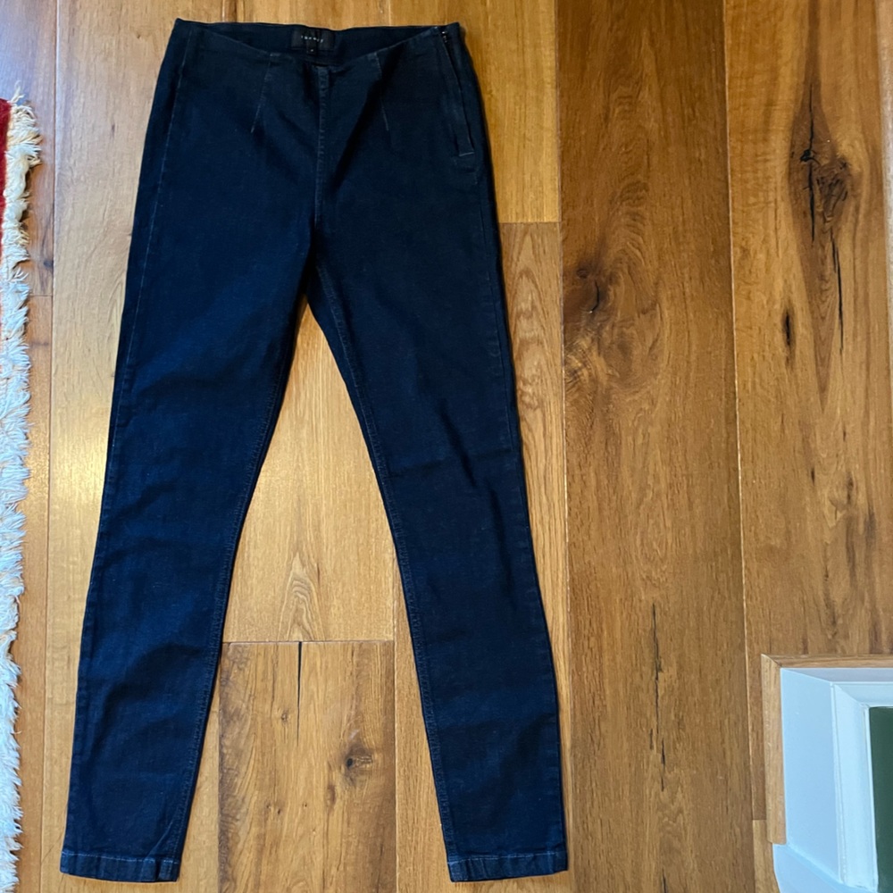 Theory denim stretch side zip trousers